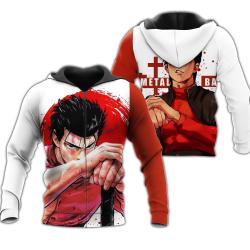 Anime Metal Bat Zip Hoodie OPM Anime Costume Shirt Perfect And Unique Gifts For Otaku Anime Fans On Christmas