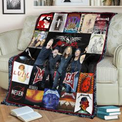 Music Metallica Rock Band Album Covers Fleece Fleece Sherpa Blanket Perfect Gifts For Family On Christmas