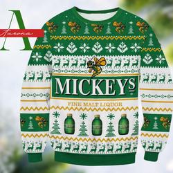 Mickeys Fine Malt Liquor Christmas Sweater Gift Perfect And Unique Gifts For Adults Kids On Christmas