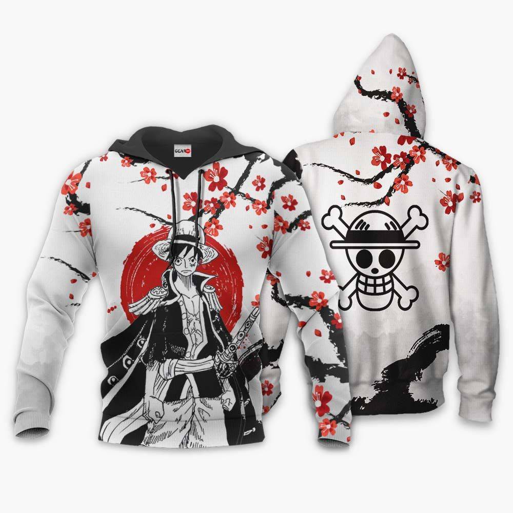 Anime Pirate King Luffy Hoodie Custom Anime Shirts Perfect And Unique Gifts For Otaku Anime Fans On Christmas