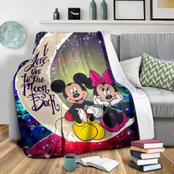 Anime Mouse Couple Love You To The Moon Galaxy Premium Fleece Sherpa Blanket Perfect Gifts For Family On Christmas
