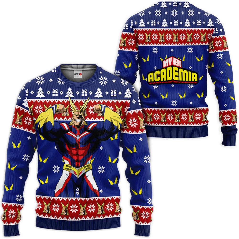 All Might Custom Anime Ugly Christmas Sweater Perfect And Unique Gifts For Adults Kids On Christmas