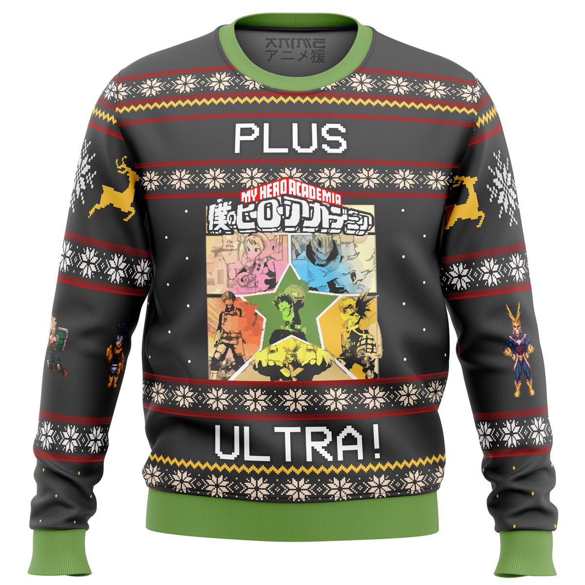 My Hero Academia Boku No Plus Ultra Ugly Christmas Sweater Perfect And Unique Gifts For Adults Kids On Christmas