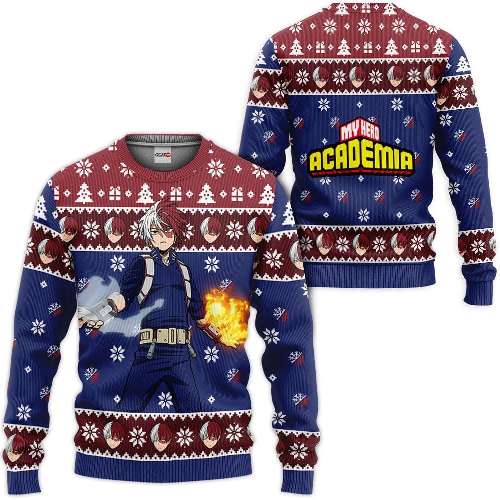 Shoto Todoroki Custom Anime Ugly Christmas Sweater Perfect And Unique Gifts For Adults Kids On Christmas