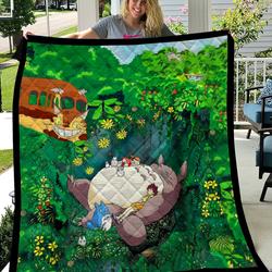 Movie My Neighbor Totoro Anime Birthday Quilt Fleece Sherpa Blanket Perfect Gifts For Family On Christmas
