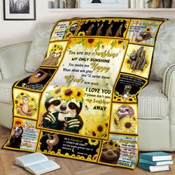 Music My Only Sunshine Sloth Lover Fleece Sherpa Blanket Perfect And Unique Gifts For Family On Christmas