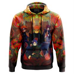 Anime Naruto Neon Bond Akatsuki Hoodie Perfect And Unique Gifts For Otaku Anime Fans On Christmas