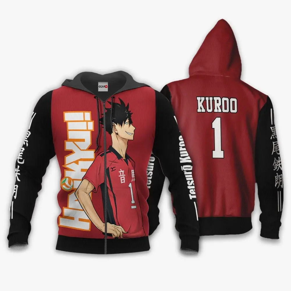 Anime Nekoma Tetsuro Kuroo Hoodie Haikyuu Anime Perfect And Unique Gifts For Otaku Anime Fans On Christmas