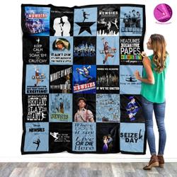 Movie Newsies The Musical Fleece Fleece Sherpa Blanket Quilt Perfect Gifts For Family On Christmas