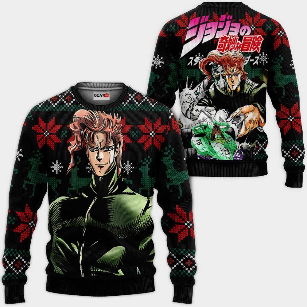 Noriaki Kakyoin Ugly Christmas Sweater Custom Anime JJBA Xmas Gifts Perfect And Unique Gifts For Adults Kids On Christmas