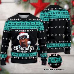 Notorious B.I.G Wonder Why Christmas Missed Us Ugly Sweater Perfect And Unique Gifts For Adults Kids On Christmas