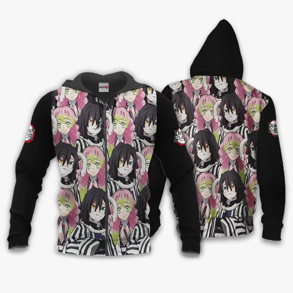 Anime Obanai and Mitsuri Hoodie Custom Anime Valentine's gifts Perfect And Unique Gifts For Otaku Anime Fans On Christmas