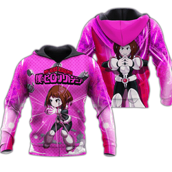Anime Ochako Uraraka Zip Hoodie Anime Shirt Fan Gift HA06 Perfect And Unique Gifts For Otaku Anime Fans On Christmas