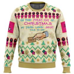 On the First Day of Christmas Squid Game Christmas Sweater Perfect And Unique Gifts For Adults Kids On Christmas