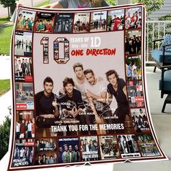 Music One Direction 10 Years Album Music Fleece Sherpa Blanket Perfect Gifts For Family On Christmas