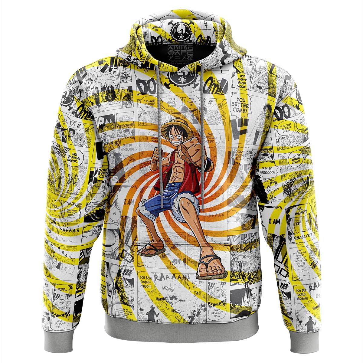 Anime One Piece Blazing Force Luffy Hoodie Perfect And Unique Gifts For Otaku Anime Fans On Christmas