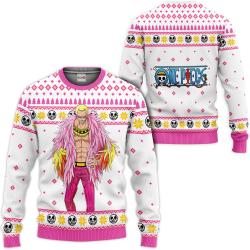 Donquixote Doflamingo Custom Anime Ugly Christmas Sweater VA1808 Perfect And Unique Gifts For Adults Kids On Christmas
