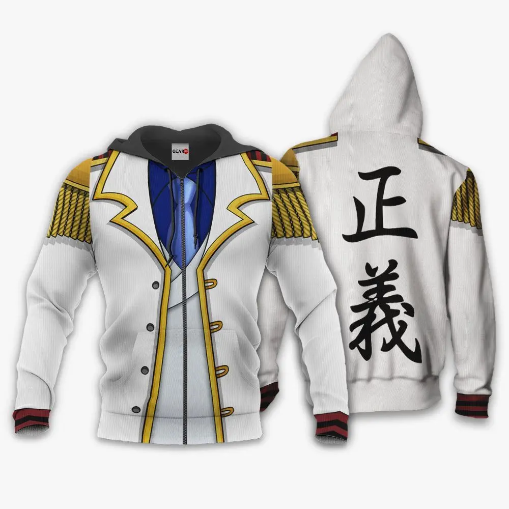 Anime Monkey D Garp Uniform Costume Hoodie Shirt Anime Zip Jacket Perfect And Unique Gifts For Otaku Anime Fans On Christmas