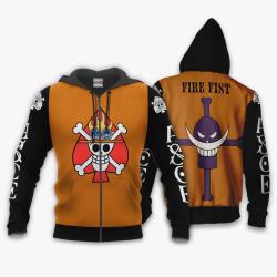 Anime Portgas D Ace Hoodie Shirt Uniform Costume Anime Zip Jacket Perfect And Unique Gifts For Otaku Anime Fans On Christmas
