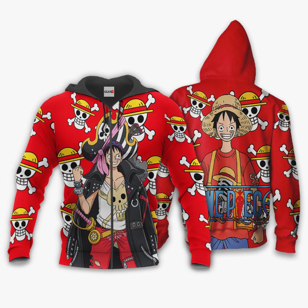 Anime Red Luffy Shirts Merch Custom Anime Perfect And Unique Gifts For Otaku Anime Fans On Christmas