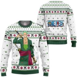 Roronoa Zoro Custom Anime Ugly Christmas Sweater VA1808 Perfect And Unique Gifts For Adults Kids On Christmas