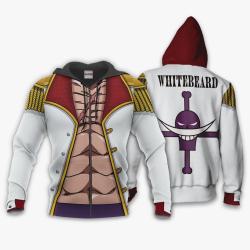Anime Whitebeard Uniform Costume Hoodie Shirt Anime Zip Jacket Perfect And Unique Gifts For Otaku Anime Fans On Christmas
