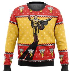 One Punch Man Saitama Shadow Ugly Christmas Sweater Perfect And Unique Gifts For Adults Kids On Christmas