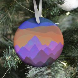 Abstract Mountain Sunset Ornament Perfect And Unique Gifts For Family On Christmas Holiday