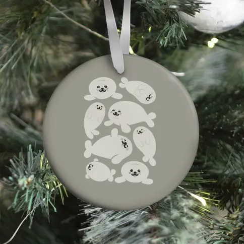 Baby Seals Pattern Study Ornament Perfect And Unique Gifts For Family On Christmas Holiday