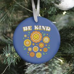 Be Kind Flower Power Smileys Ornament Perfect And Unique Gifts For Family On Christmas Holiday