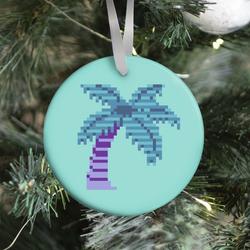 8-Bit Vaporwave Palm Tree Ornament Perfect And Unique Gifts For Family On Christmas Holiday