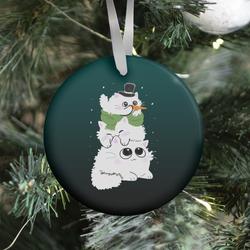 Movie Music Cat Stack Snowman Ornament Perfect And Unique Gifts For Family On Christmas Holiday