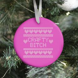 Crafty Bitch Knitting Pattern Ornament Perfect And Unique Gifts For Family On Christmas Holiday