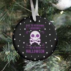 Due To Personal Reasons It Is Now Halloween Skull (Purple) Ornament Perfect And Unique Gifts For Family On Christmas