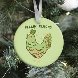 Feelin' Clucky St. Patrick's Day Chicken Ornament Perfect And Unique Gifts For Family On Christmas