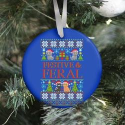 Festive and Feral Sweater Pattern Ornament Perfect And Unique Gifts For Family On Christmas