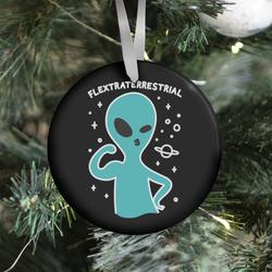 Flextraterrestrial Flexing Alien Ornament Perfect And Unique Gifts For Family On Christmas Holiday