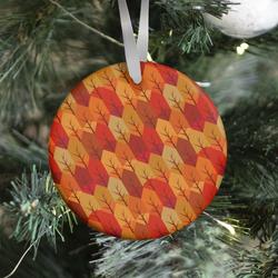 Geometric Fall Leaf Pattern Ornament Perfect And Unique Gifts For Family On Christmas Holiday