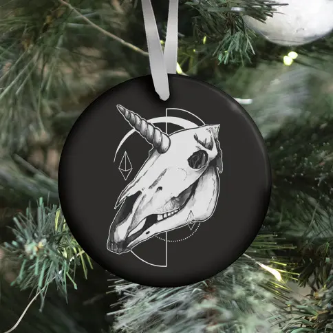 Geometric Occult Unicorn Skull Ornament Perfect And Unique Gifts For Family On Christmas Holiday