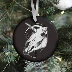 Geometric Occult Unicorn Skull Ornament Perfect And Unique Gifts For Family On Christmas Holiday