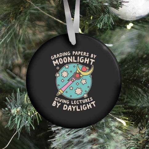 Grading Papers By Moonlight Ornament Perfect And Unique Gifts For Family On Christmas Holiday