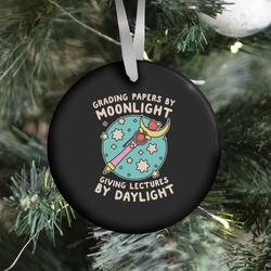 Grading Papers By Moonlight Ornament Perfect And Unique Gifts For Family On Christmas Holiday