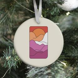 Groovy Pride Flag Landscapes: Lesbian Flag Ornament Perfect And Unique Gifts For Family On Christmas
