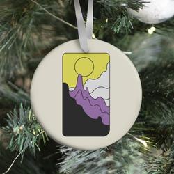 Groovy Pride Flag Landscapes: Nonbinary Flag Ornament Perfect And Unique Gifts For Family On Christmas