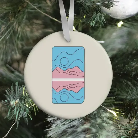 Groovy Pride Flag Landscapes: Trans Flag Ornament Perfect And Unique Gifts For Family On Christmas