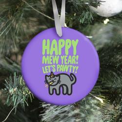Happy Mew Year Let's Pawty Ornament Perfect And Unique Gifts For Family On Christmas Holiday