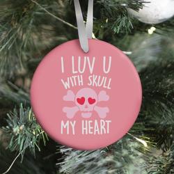I Luv U With Skull My Heart Ornament Perfect And Unique Gifts For Family On Christmas Holiday