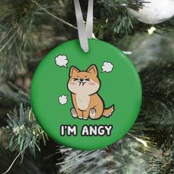 I'm Angy Shiba Inu (green) Ornament Perfect And Unique Gifts For Family On Christmas Holiday