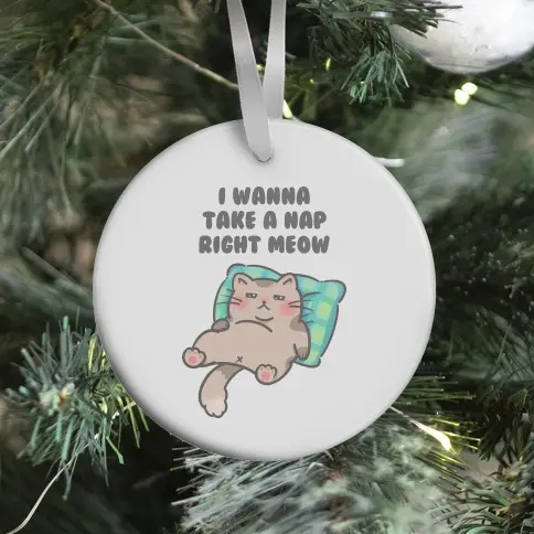 I Wanna Take A Nap Right Meow Ornament Perfect And Unique Gifts For Family On Christmas Holiday