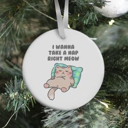 I Wanna Take A Nap Right Meow Ornament Perfect And Unique Gifts For Family On Christmas Holiday